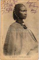 Sénégal, Femme type Lahobé / native woman, hair style, 
jewellery, African folklore, Szenegál, bennszülött nő ékszerekkel hajában Afrikai folklór.