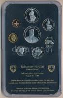 Svájc 1994B 1r-5Fr (8xklf) forgalmi szett műanyag tokban T:1 
Switzerland 1994B 1 Rappen - 5 Francs...