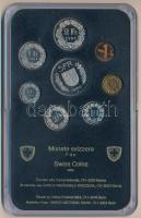 Svájc 1988B 1r-5Fr (8xklf) forgalmi szett műanyag tokban T:1  Switzerland 1988B 1 Rappen - 5 Francs (8xdiff) coin set in plastic case C:UNC