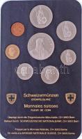 Svájc 1993B 1r-5Fr (8xklf) forgalmi szett műanyag tokban, ebben az évjáratban 5Fr érme csak forgalmi sorban került kiadásra! T:1  Switzerland 1993B 1 Rappen - 5 Francs (8xdiff) coin set in plastic case, in this year of issue 5 Francs coins were released only in coin sets! C:UNC
