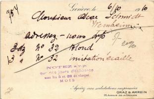 1910 Clermont & E. Fouet Graz & Amrein Succ. Geneve. Canadoline contre la chute des cheveux ...