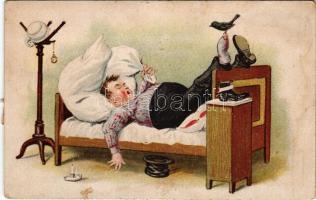 1922 Sleeping man, humour. W.S.S.B. 212. (fl)