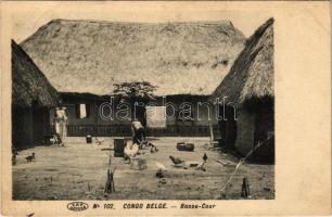 1913 Belga-Kongói folklór., 1913 Congo Belge. Basse-cour / Belgian Congolese folklore, farmyard, barnyard