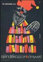 cca 1964 Téli könyvvásár 1965, Ajándékozzon könyvet, s.: Varga Győző. Villamosplakát. 24x16 cm