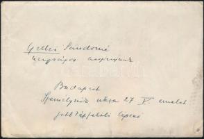 1931 Benkhard Ágost (1882-1961) magyar festőművész felesége, Benkhard Ágostné autográf gratuláló sor...