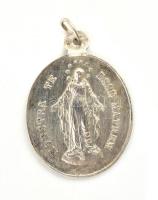 Ezüst(Ag) Szűz Mária medál, jelzett, 3,5×2,5 cm, nettó: 5,9 g