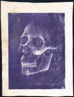 Szegedi Zsófia (?-), 2 db mű: Női arc és koponya. Hidegtű, papír, foltos és sérült, 19,5x14,5 cm