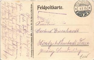 1915 Westl. Kriegsschauplatz. Dannevoux b. Verdun. Feldzeichnung. Feldpostkarte / WWI German militar...