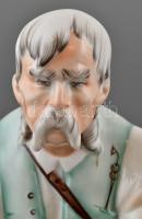 Zsolnay szalonnázó paraszt, kézzel festett, jelzett, hibátlan, m: 35 cm