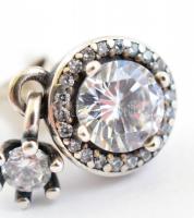 Ezüst(Ag) köves fülbevalópár, jelzett, h: 1,5 cm, bruttó: 3,29 gf