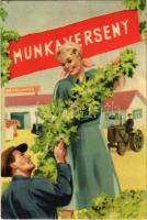 1951 Munkaverseny, gépállomás. Művészeti Alkotások / Hungarian socialist propaganda