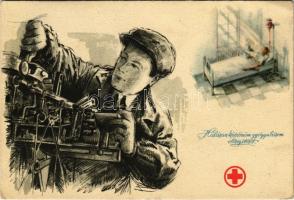 Hálásan köszönöm a gyógyulásom elősegítését. Kiadja a Magyar Vöröskereszt / Hungarian Red Cross propaganda  (EK)