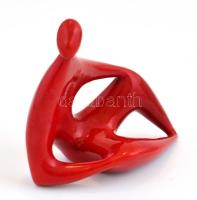 Zsolnay art deco figura (Meditáció). Ökörvér mázzal. Tervezte: Török János. Jelzett, apró mázhibával...