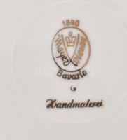 Mayer Wiesau Bavaria barokk jelenetes porcelán tál, matricás, jelzett, kis kopásnyomokkal, d: 31 cm