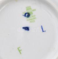 Zsolnay Pompadour süteményes készlet, kézzel festett, jelzett, hibátlan, d:18,5 cm, d:30 cm