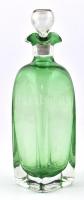 Cenedese jelzéssel: zöld üveg kiöntő, dugóval, dugón apró csorbával, m: 25 cm
