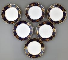 Zsolnay Pompadour mintás lapos tányérok (6 db) jelzett, hibátlan d:23,5 cm