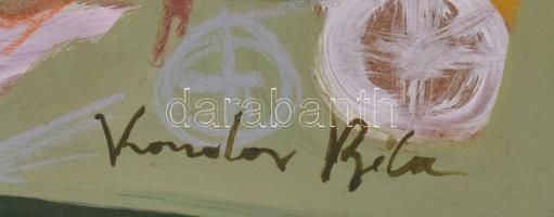 Kondor jelzéssel: Pap. Vegyes technika, farost, 40x35 cm