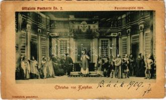 Christus von Kaiphas. Gemeinde Oberammergau Passionsspiele 1900. Offizielle Postkarte No. 7.