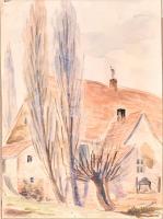 Mednyányszky jelzéssel: Kert. Akvarell, papír, üvegezett keretben, 27,5x20 cm