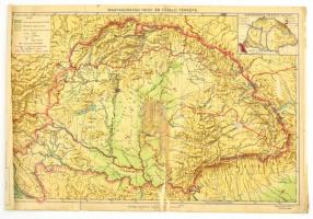 Magyarország politikai, hegy- és vízrajzi térképe, kétoldalas térkép, ceruzás jelzésekkel, javított,...