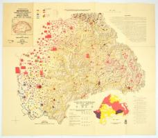 1940 Trianon előtti Magyarország Romániához csatolt területének és a határmenti megyéknek néprajzi térképe, kiadja: Magyar Nemzeti Szövetség, 63×73 cm