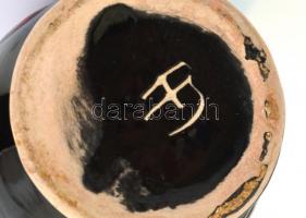 Jelzett, iparművész kerámia kiöntő + 6 db kupica