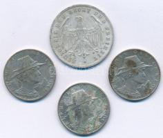 Németország / Weimari Köztársaság 1923A 500M Al  + Ausztria 1924. 1000K (3x) T:2 szennyeződés German...