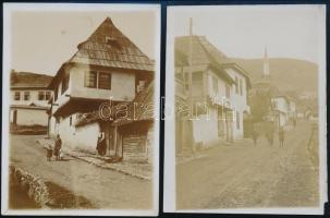 cca 1920 Falusi életképek (Felvidék?), 4 db fotó, 12×9 cm