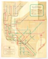 1958 Official New York City subway map and station guide, ceruzás jelölésekkel, 50×41 cm