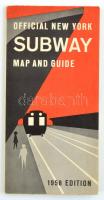 1958 Official New York City subway map and station guide, ceruzás jelölésekkel, 50×41 cm