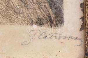 Glatz Oszkár (1872-1958): Első lecke. Rézkarc, papír, sérült, jelzett.Díszes, kissé sérült üvegezett...