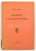 Dr. Hilscher Rezső: Bevezetés a szociálpolitikába. Bp., 1928, MEKDSz Szövétnek. Kiadói papírborításban, borító szakadt.