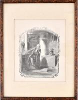 E Schmelzer jelzéssel: Schubart. Metszet, papír, jelzett a metszeten, üvegezett fa keretben, 17,5×14...