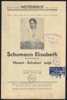 1935 Schumann Elisabeth Mozart-Schubert est koncertműsor. 16 p.