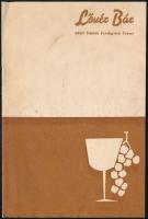 cca 1963 Sopron, Lővér Bár itallapja