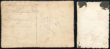 cca 1941 Leventék, 2 db fotó, egyik vágott, 8,5×6 és 8,5×13,5 cm