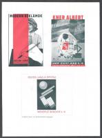 Grafika minták (Bortnyik, Kner Erzsébet, Kner Albert), 4 db, 31×22 cm