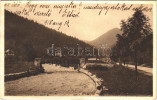 1918 Fenyőháza, Lubochna; Park, híd, nyaraló. Holczmann I. kiadása / park, bridge, villa (gyűrődés / crease)