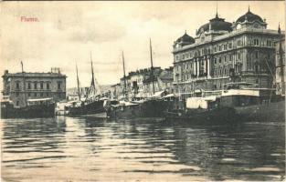 Fiume, Rijeka; kikötő, rakpart, gőzhajó. D.K. Bp. 1906. 1235. / port, quay, steamship (EK)