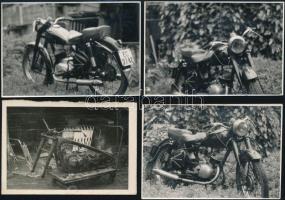 cca 1960 4 db fotó motorkerékpárról, 6x9,5 cm