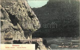 Orsova, Kasanpartie / Cazane / Kazán-szoros, evezős csónak / gorge, boat  (fl)