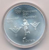 Kanada 1975. 5$ Ag Montreali olimpia - Maraton T:1 Canada 1975. 5 Dollars Ag Montreal Olympic Games - Marathon C:UNC Krause KM#98