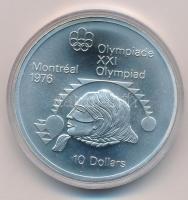 Kanada 1975. 10$ Ag Montreali olimpia T:1  Canada 1975. 10 Dollars Ag Montreal Olympic Games C:UNC  Krause KM#103