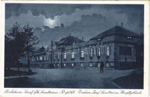 1926 Budakeszi, József főherceg Szanatórium, főépület este