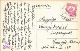 1927 Debrecen, Fő utca, Royal Kioszk, Bankegyesület, üzletek, villamos, Kühne gépgyár reklámja. Vasú...