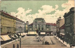 1907 Szeged, Klauzál tér, üzletek (apró lyuk / pinhole)