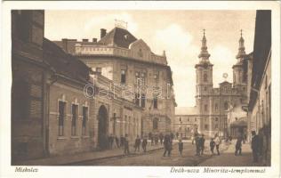 1929 Miskolc, Deák utca, Minorita templom, M. kir. állami felső kereskedelmi iskola (EK)