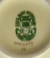 Zsolnay porcelán búzavirágmintás váza, kézzel festett, jelzett, kis kopásnyomokkal, m: 11 cm