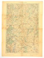 1917 Budapest-Losoncz és környéke, 1:200.000, M. Kir. Állami Térképező Intézet, szakadásokkal, foltokkal, 62,5x47,5 cm